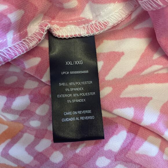 Jessica Howard XXL Hot Pink Orange Chevron Colored Summer Poly Spandex Dress EUC - Picture 11 of 12